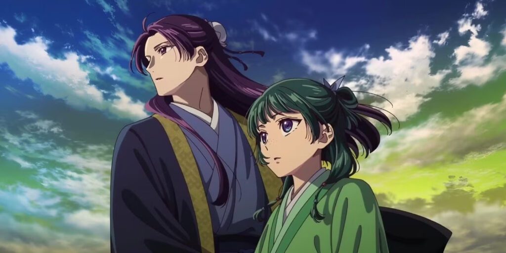 maomao and jinshi looking into the distance the apothecary diaries