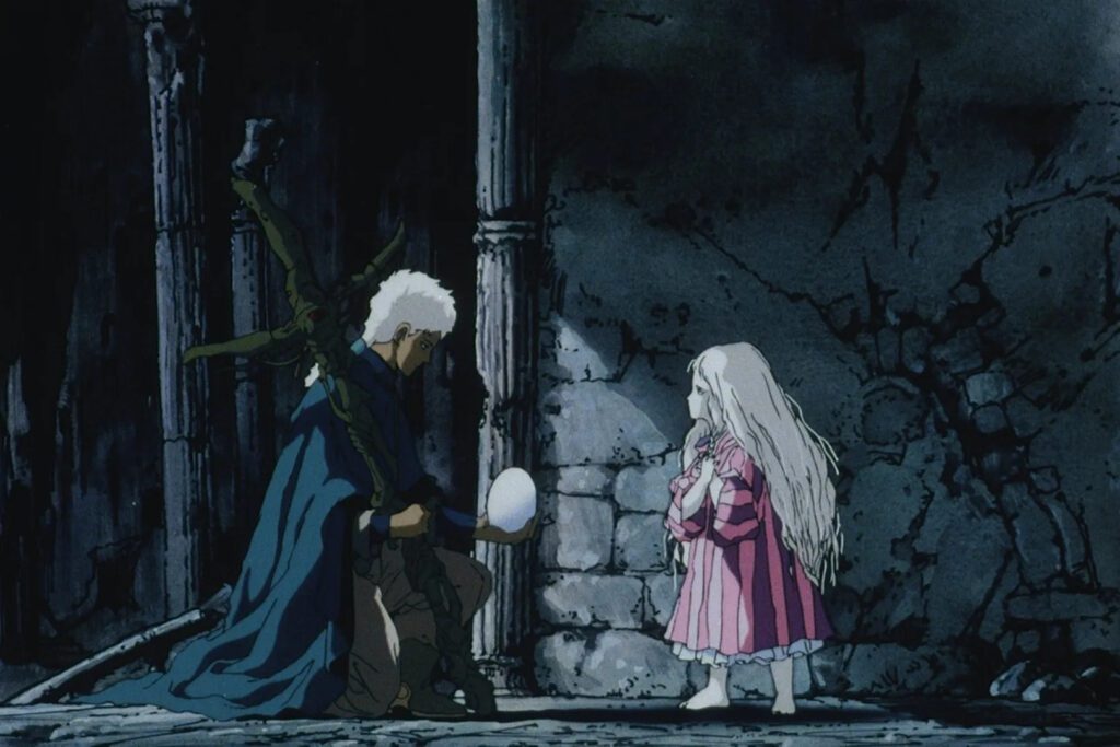 angel's egg prince giving egg to angel