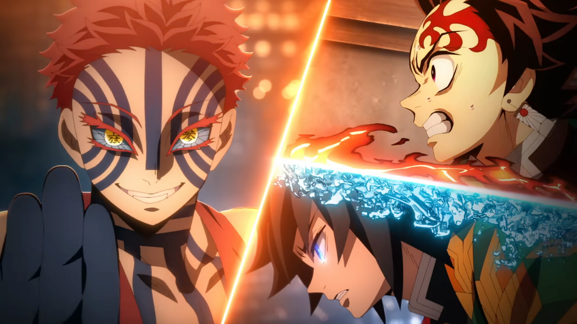 demon slayer infinity castle movie teaser akaza vs giyu and tanjiro