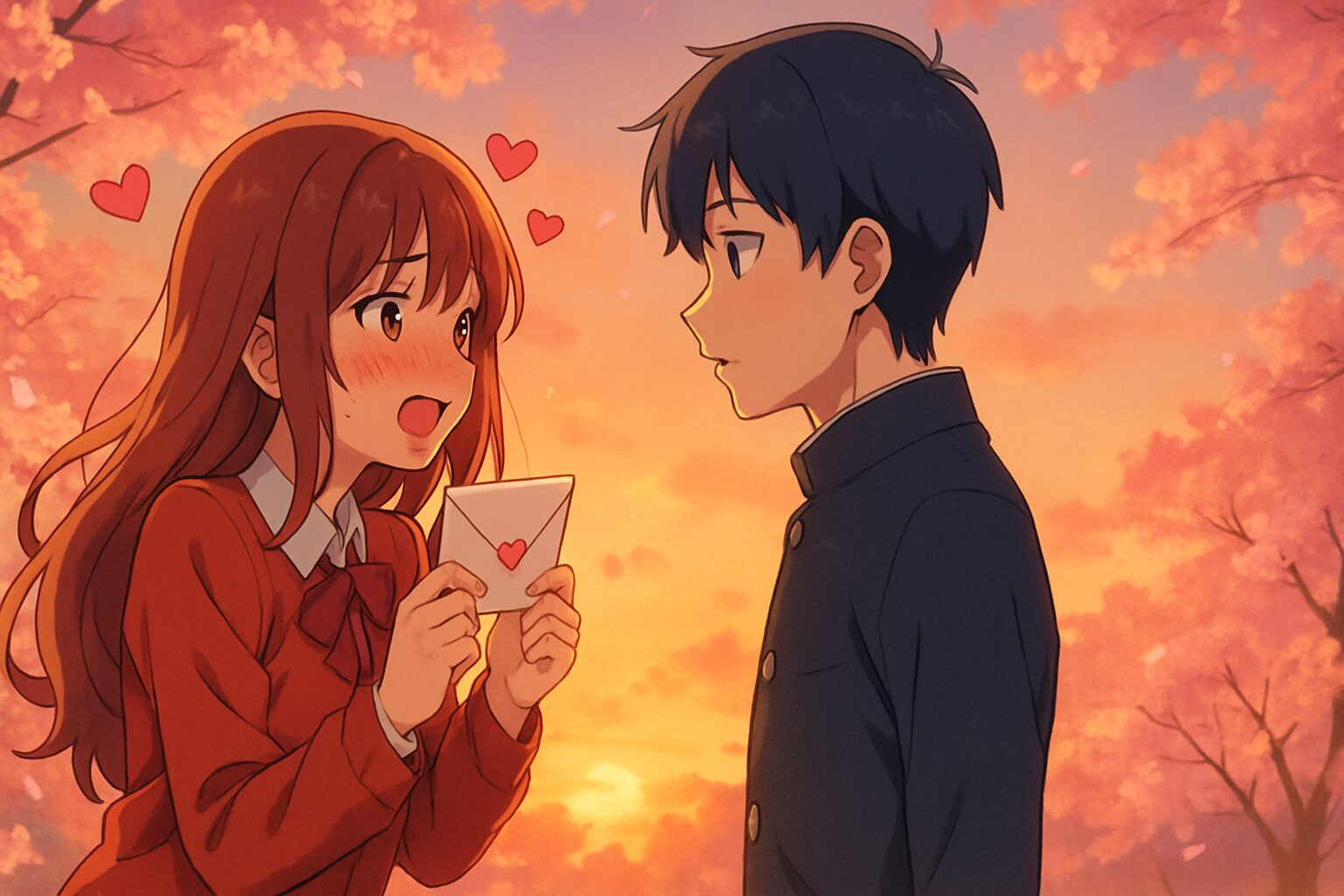 Anime Girl Confessing to the Guy