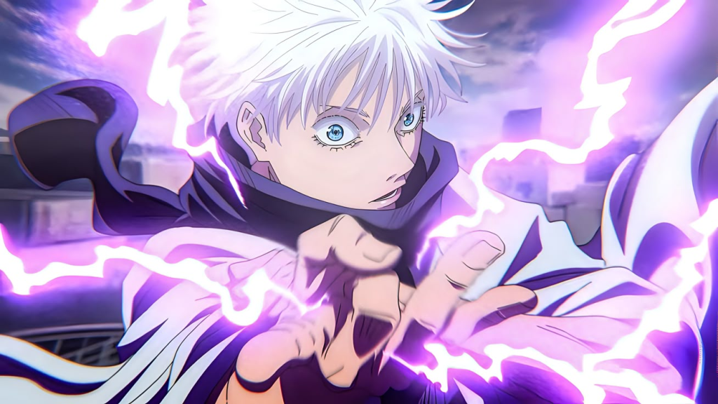 gojo using cursed energy in jjk anime