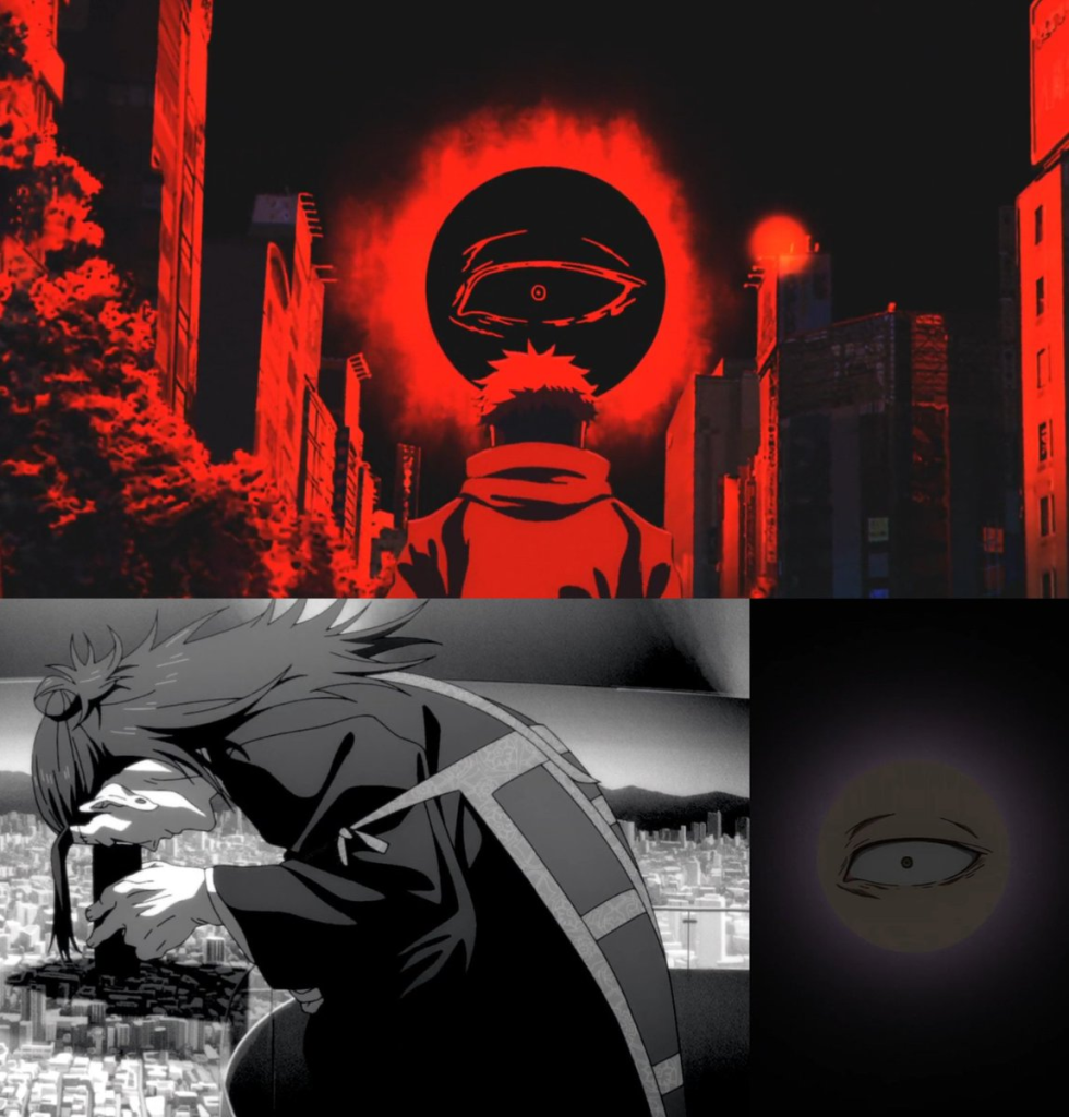 kenjaku keeping an eye on yuji itadori in culling game arc jujutsu kaisen opening