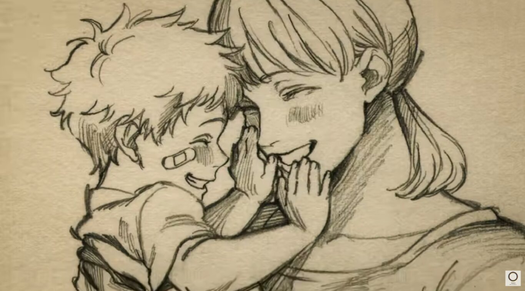 mother and child in her arms art jjk adaptation