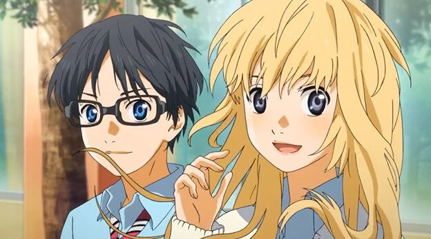 kaori and kousei smiling your lie in april